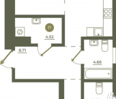 2-комн, 77 кв м, этаж 2/9 ул Седова, 55