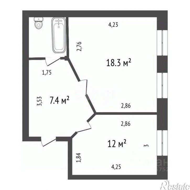 1-комн квартира ул Байкальская, 48А/4,  д. 48А/4
