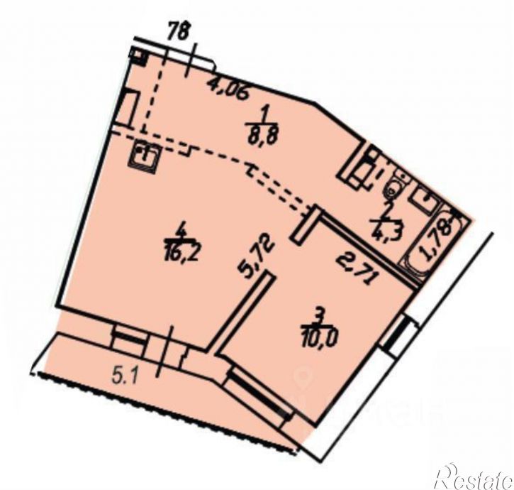 1-комн квартира