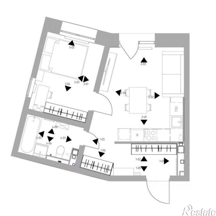 1-комн квартира