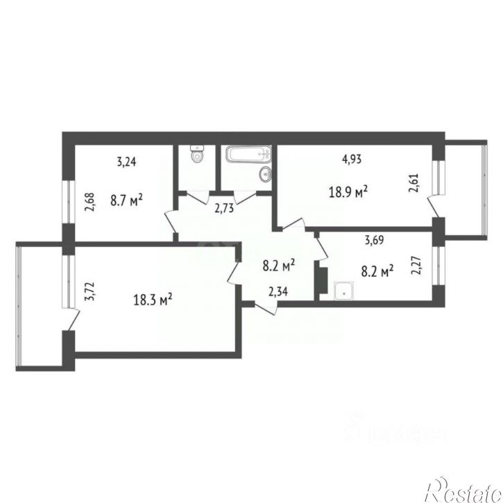 3-комн квартира Усть-Кутский район