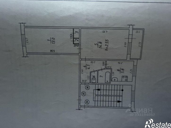 2-комн квартира 4-й микрорайон, 65